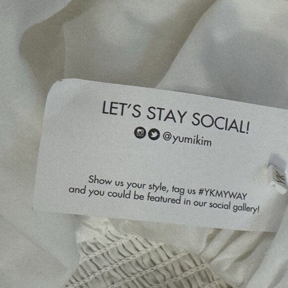 YUMI KIM Rita mini dress white eyelet size small tiered shoulder ties smocked - Picture 13 of 13